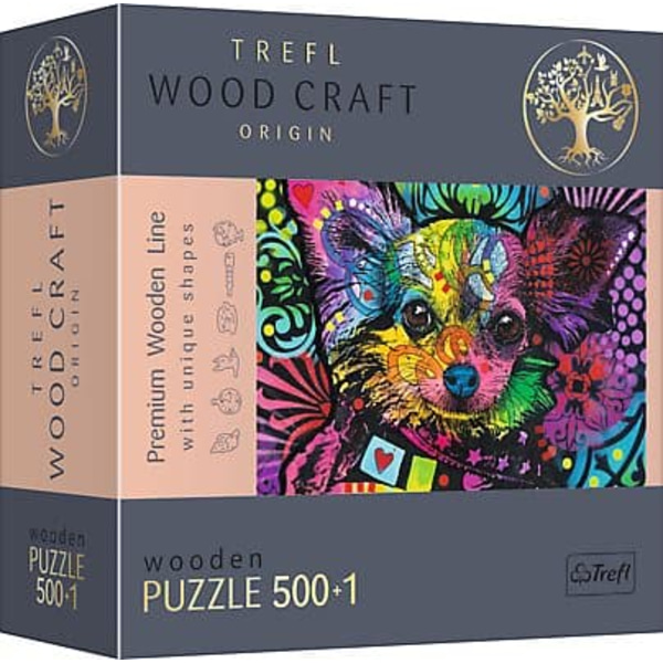 TREFL wooden puzzle Colorful puppy 500+1 pcs