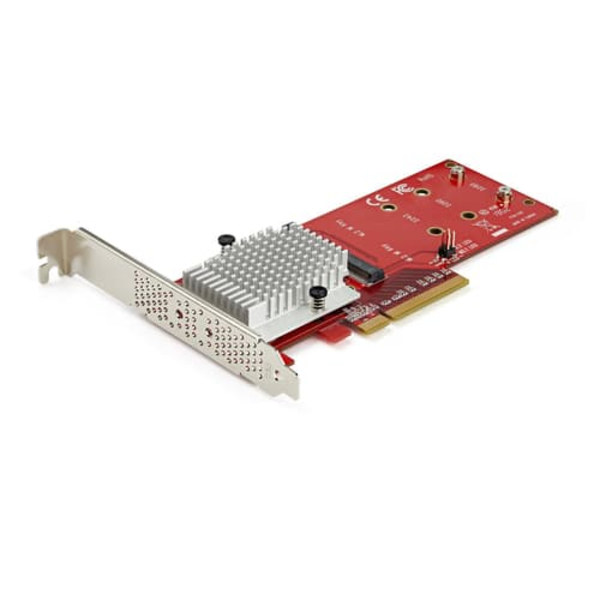X8 DUAL M.2 PCIE SSD ADAPTER Rød