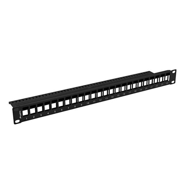 Patch panel pusty 24 porty 1U 19 cali czarny do modułów keystone