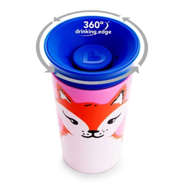 MUNCHKIN WildLove Sippy Cup, red fox, Miracle 360,  6m+, 266 ml, 05177701