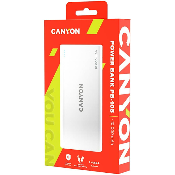 CANYON power bank PB-108 10000 mAh White