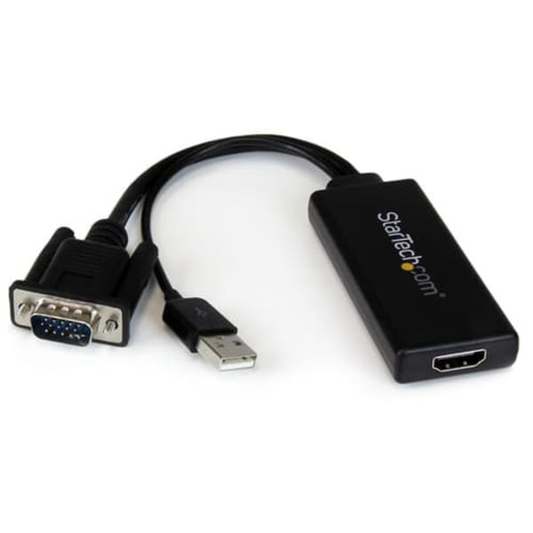 StarTech.com VGA to HDMI Adapter with USB Audio & Power - Portable VGA to HDMI Converter - 1080p - video interface converter - HDMI / VGA / audio / US