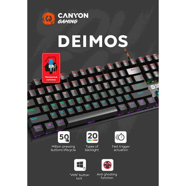 CANYON keyboard Deimos GK-4 Rainbow US Wired Black