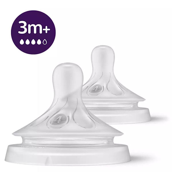Philips Avent Natural Response pudeļu silikona knupīši, vidēja plūsma, 3m+ (2 gab.)