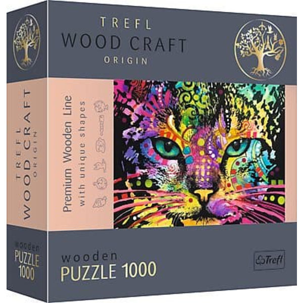 TREFL wooden puzzle Colorful cat 1000 pcs