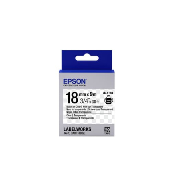 Epson Label Cartridge Transparent LK-5TBN Black/Transparent 18mm (9m)