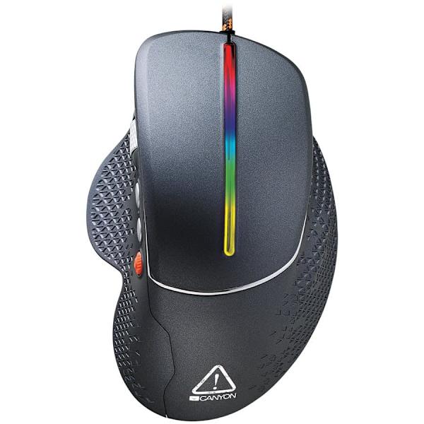 CANYON mouse Apstar GM-12 RGB 6buttons Wired Dark Grey musta, Oranssi