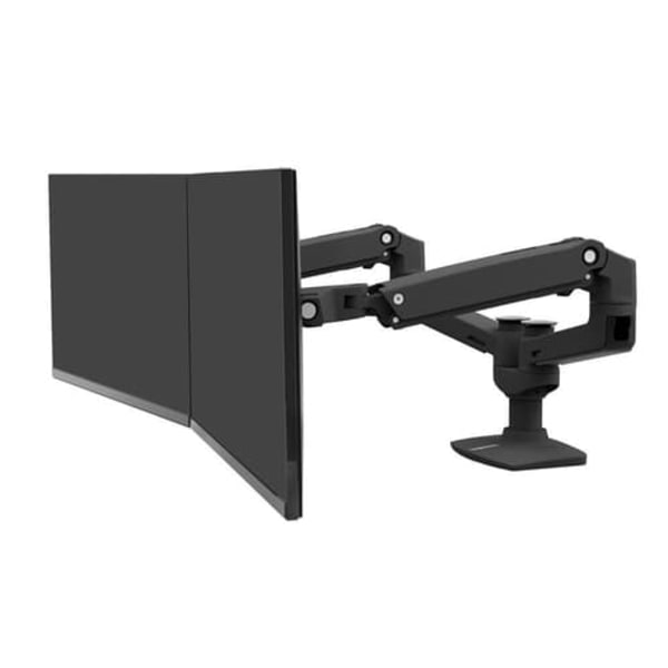 LX DUAL SIDE-BY-SIDE ARM/27IN MIS-D 10Y W MATTE BLACK Sort