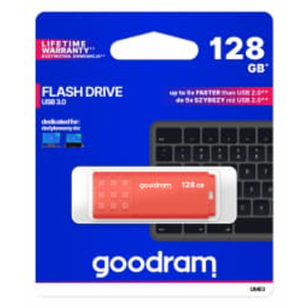 Goodram UME3-1280O0R11 USB flash drive 128 GB USB Type-A 3.2 Gen 1 (3.1 Gen 1) Orange Orange