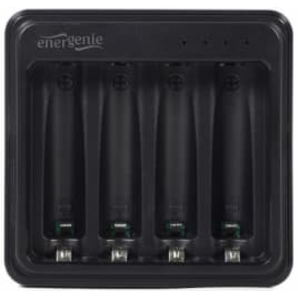 Bateriju lādētājs Gembird USB 4-slot for AA/ AAA Black Sort