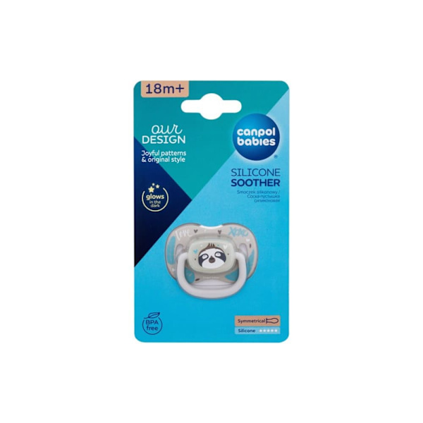 CANPOL BABIES Silicone Symmetrical Soother 18M+, EXOTIC (sloth), 34/922_leni