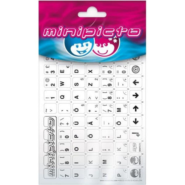 Minipicto keyboard sticker EST KB-UNI-EE01-WHT, white/black