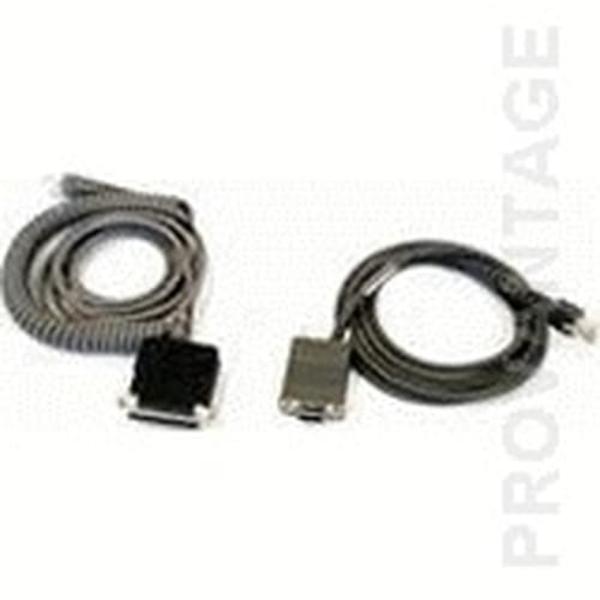 Cable, RS-232, 9P, Female, Coiled, CAB-408 (Power available on pin 9 of the connector or through external power supply), 6 ft.