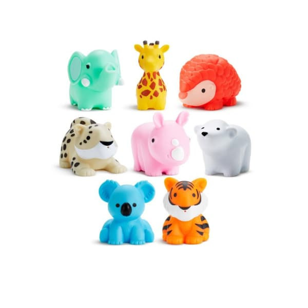 MUNCHKIN Bath Toy Scoop with, Wild Animal Bath Toy Squirts, 9m+, 8pcs, 90200