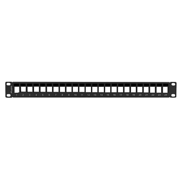 Patch panel pusty 24 porty 1U 19 cali czarny do modułów keystone