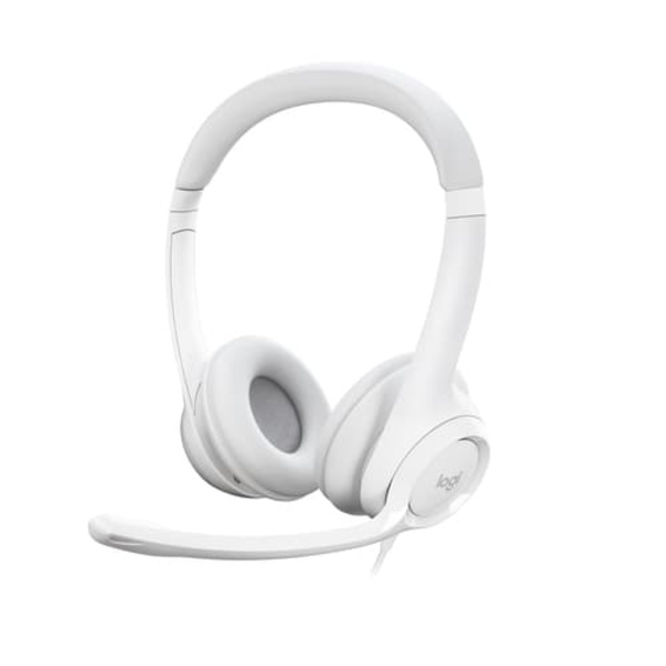 Logitech H390 USB Computer Headset Wired Headphones, USB Type-A, Off-white