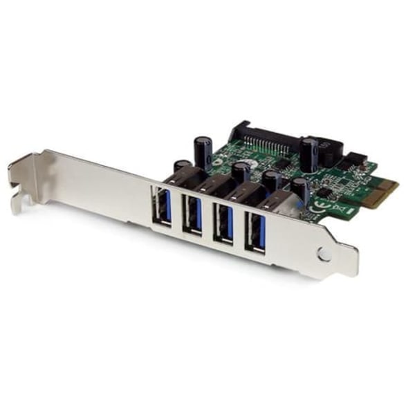 StarTech.com 4-Port PCI Express SuperSpeed USB 3.0 Controller Card with UASP - USB 3.0 Expansion Card with SATA Power (PEXUSB3S4V) - USB adapter - PCI