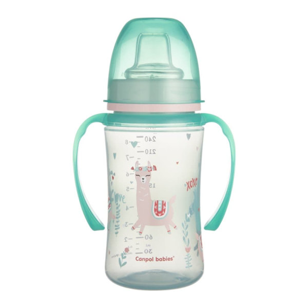 CANPOL BABIES training cup EasyStart, Exotic Animals 240 ml, 35/208_gre
