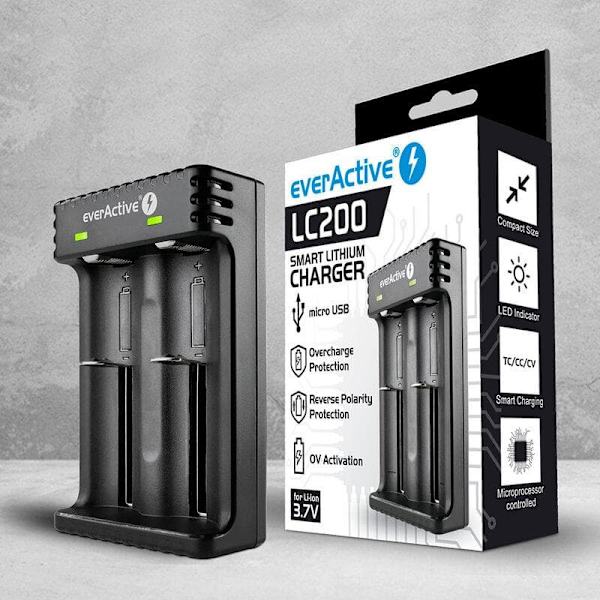 Charger for Cylindrical li-ion Batteries everActive LC-200 Sort