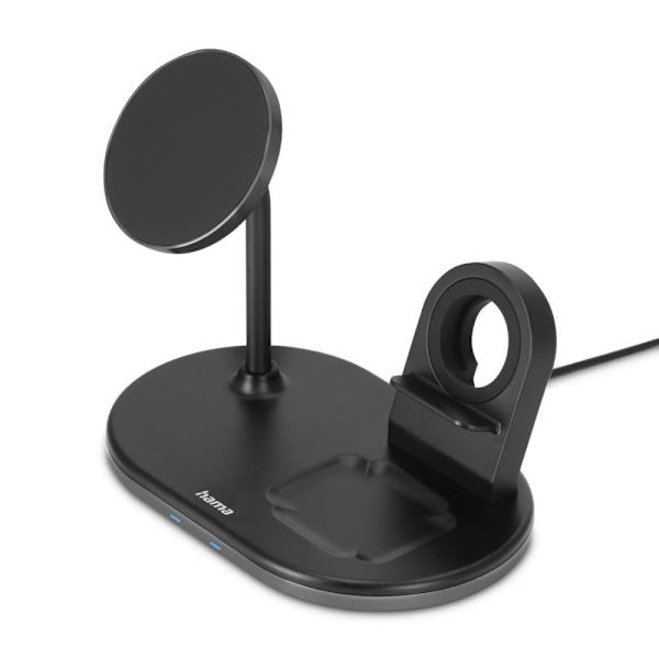 Hama "MagCharge" Multi-Charging Station, Wireless Charging for iPhone, AirPods Sort