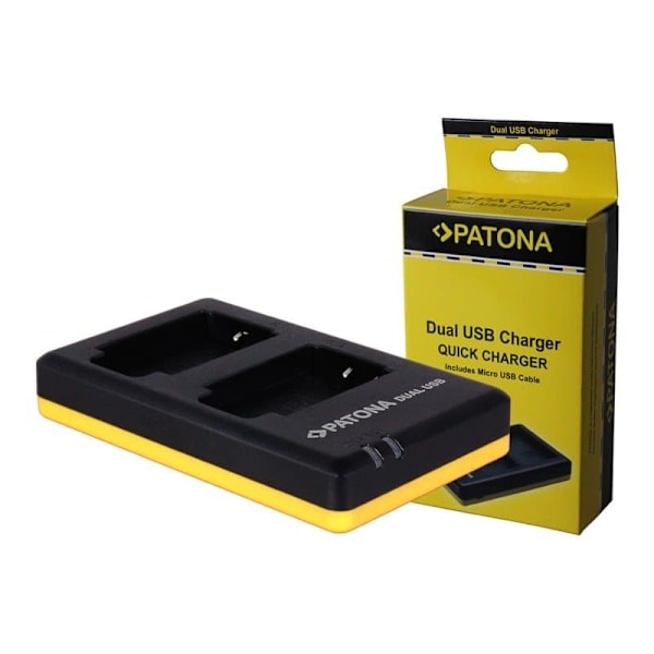 PATONA nabíječka Foto Dual Quick Olympus BLS5 USB Sort, Gul