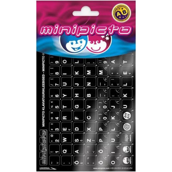Minipicto keyboard sticker EST KB-UNI-EE01-BLK, black/white