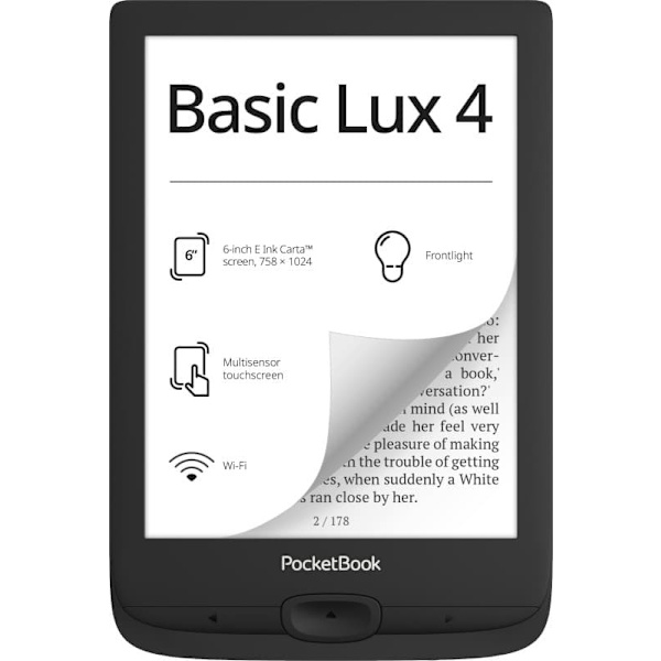 eREADER PocketBook  Basic Lux 4 Ink Black "PB618-P-WW" (timbru verde 0.80 lei)