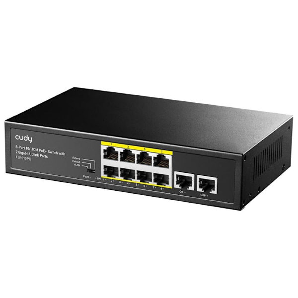 Cudy FS1010PG network switch Fast Ethernet (10/100) Power over Ethernet (PoE) Black Sort