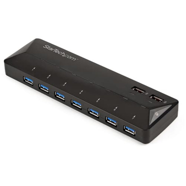StarTech.com 9 Port USB 3.0 Hub - 7 x USB-A, 2 x USB-A Fast Charge Ports - Multi Port Powered USB Charging Station (ST93007U2C) - USB peripheral shari