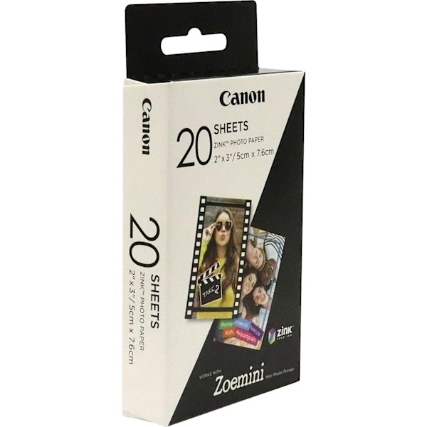 20 sheets | ZP-2030 | White | 5 x 7.6 cm | Photo Paper