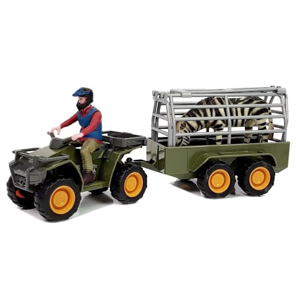 Quad with a Trailer Transporter Figurines Zebra