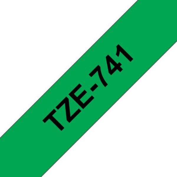 BROTHER P-Touch TZE-741 black on green 18mm