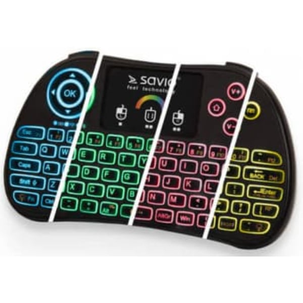 SAVIO KW-03 Illuminated wireless mini keyboard RGB TV Box, Smart TV, consoles, PC KW-03 Sort