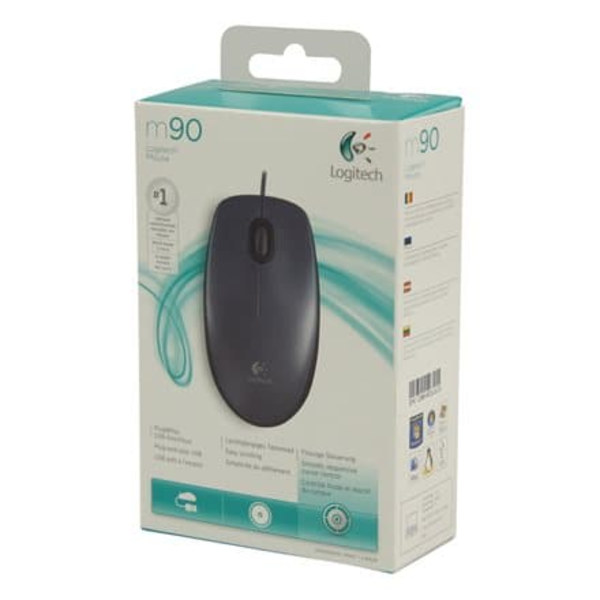 LOGITECH M90 corded optical Mouse black USB - EER2