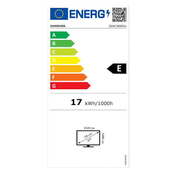 Samsung LS24C360EAUXEN LED display 61 cm (24") 1920 x 1080 pixels Full HD Black