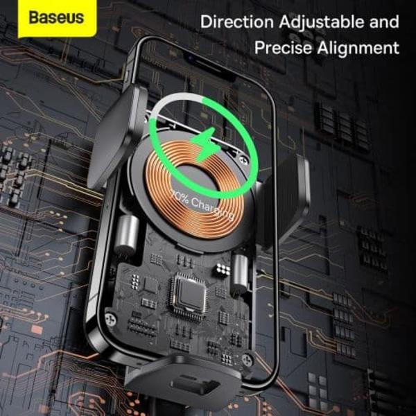 Telefona turētājs Baseus Wisdom Car Mount Wireless Charger 15W