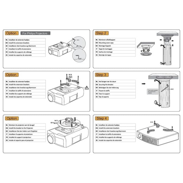 Neomounts BEAMER-C80 bracket - full-motion - for projector - white