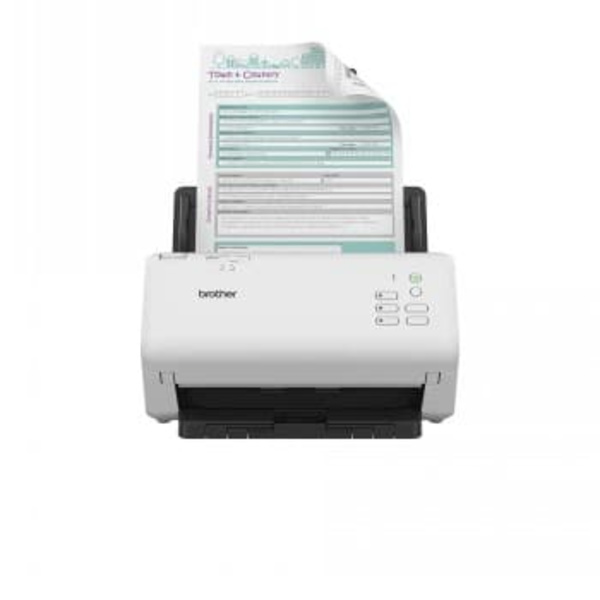 BROTHER ADS-4300N Document scanner Dual CIS Duplex A4 600x600dpi 40ppm mono/40ppm colour ADF 6000scans/d USB 3.0 LAN USB Sort, Hvit