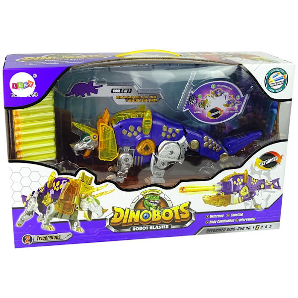 Dinobots 2 in 1 Dinosaur Shotgun Purple Triceratops Shield