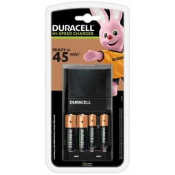 Duracell Hi-Speed Battery Charger + 2 x AA & 2 x AAA Sort