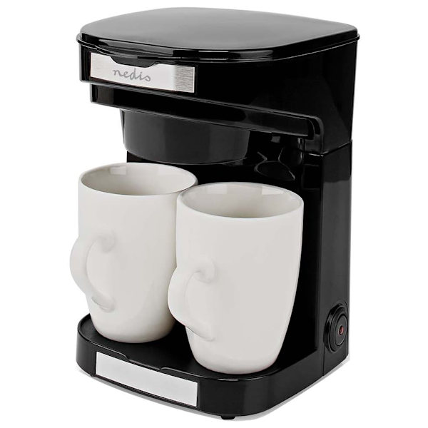 NEDIS kávovar/ na dva šálky/ kapacita 0,25 l/ automatické vypnutí/ černý