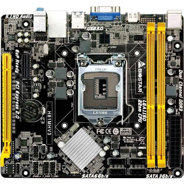 Biostar H81MHV3 3.0 H81 Intel® H81 LGA 1150 (Socket H3) micro ATX