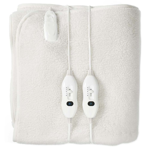 NEDIS elektrická deka/ 2 osoby/ 160 x 140 cm/ 3 nastavení teploty/ ochrana proti přehřátí/ Polyester/ Syntetické Vlna