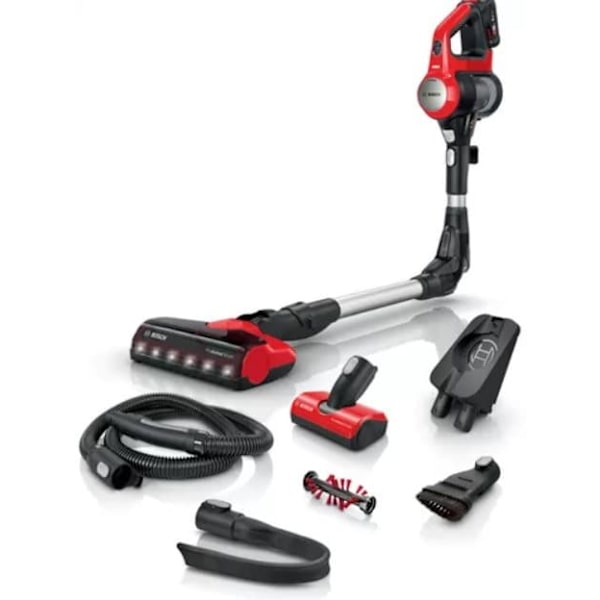 Bosch BBS711ANM stick vacuum/electric broom Bagless 0.3 L Black, Red, Stainless steel Sort, Rød, Rustfritt stål