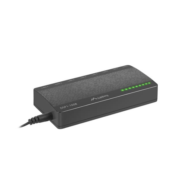 LANBERG SWITCH DSP1-1008 (8-PORT, 1GB/S) Sort, Grå