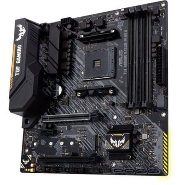 Asus | TUF GAMING B450M-PLUS II | Processor family AMD | Processor socket AM4 | DDR4 | Memory slots 4 | Number of SATA connectors 6 x SATA III | Chips