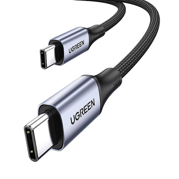 CABLU alimentare si date Ugreen, "US535", Fast Charging Data Cable pt. smartphone, USB Type-C la USB Type-C 240W, aluminiu braided, 2m, gri "90440" (t