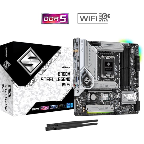 ASRock Mainboard B760M Steel Legend WiFi - M-ATX - LGA 1700 - Intel B760