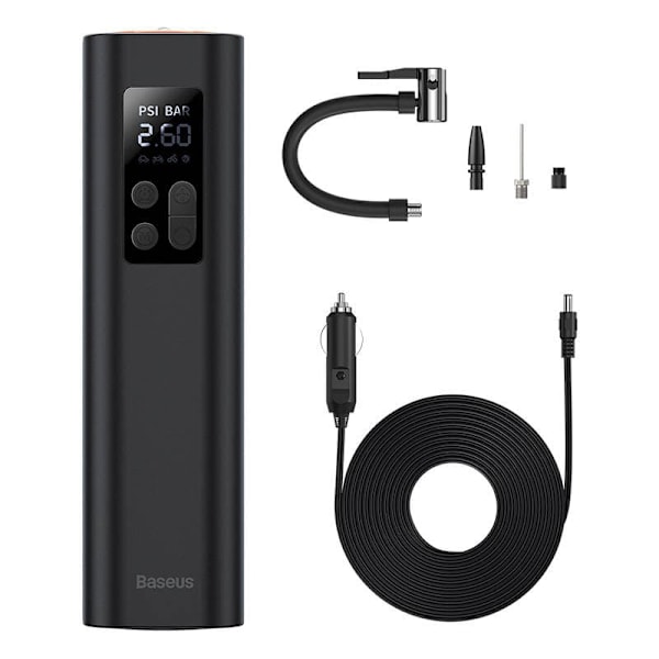 Baseus Car Tool Super Mini Inflator Tyre Pump 15sec Fast Inflation, 4 Tires in 25 Minutes, Black (CRCQ000001)