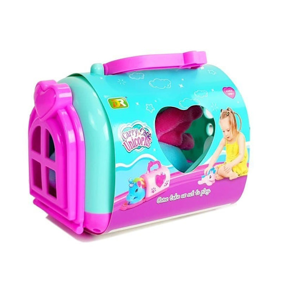Pony Unicorn Horse with Transporter Mascot in a Suitcase